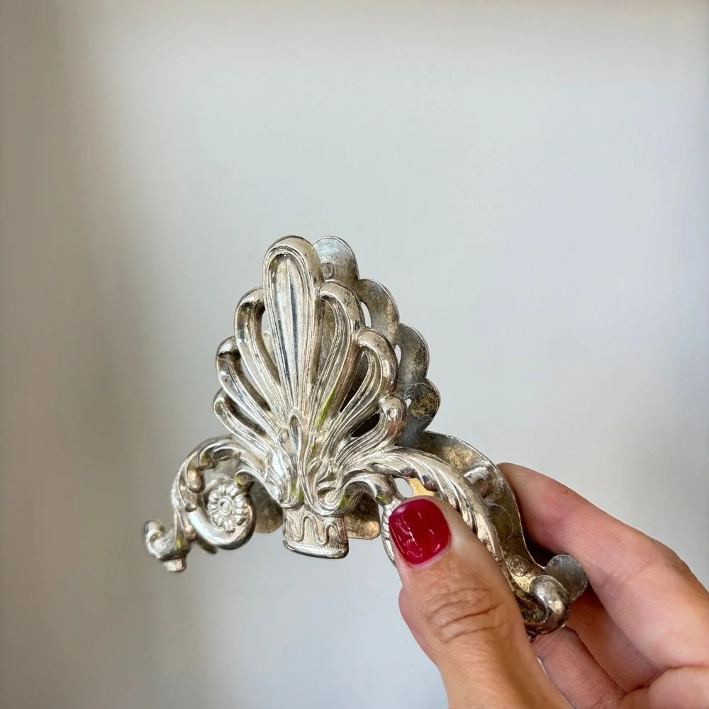 Vintage Ornate Silver Plated Napkin Holders Set of 4 Regency Style